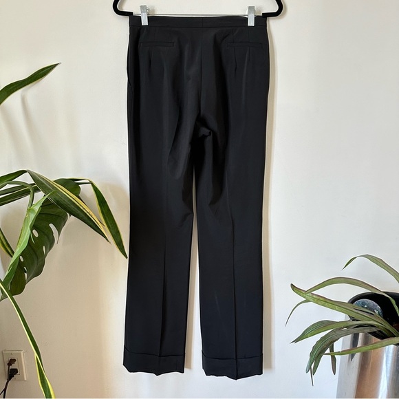 JIL SANDER Black Pleated Straight Leg Pants Size 36 - Picture 2 of 9